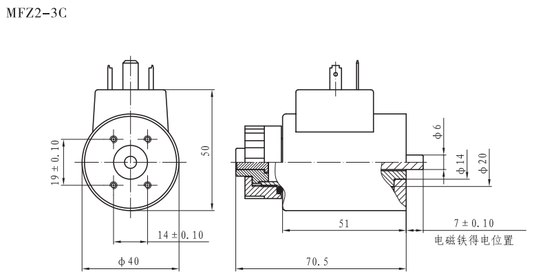 MFZ2-3C螺釘連接直流干式球閥用電磁鐵